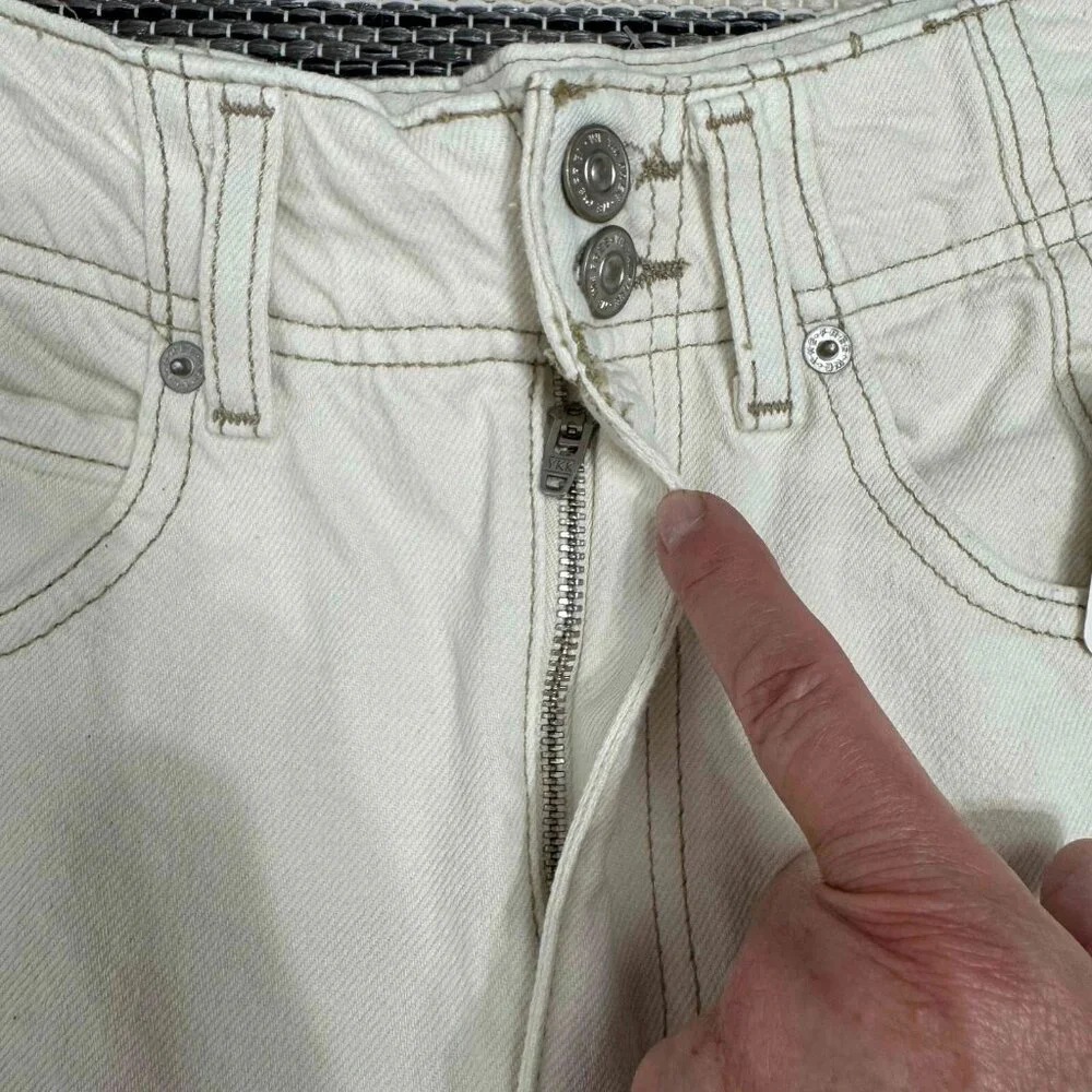 Free People We The Free Aster Straight Leg Jeans 100%‎ Cotton Cream Size 26